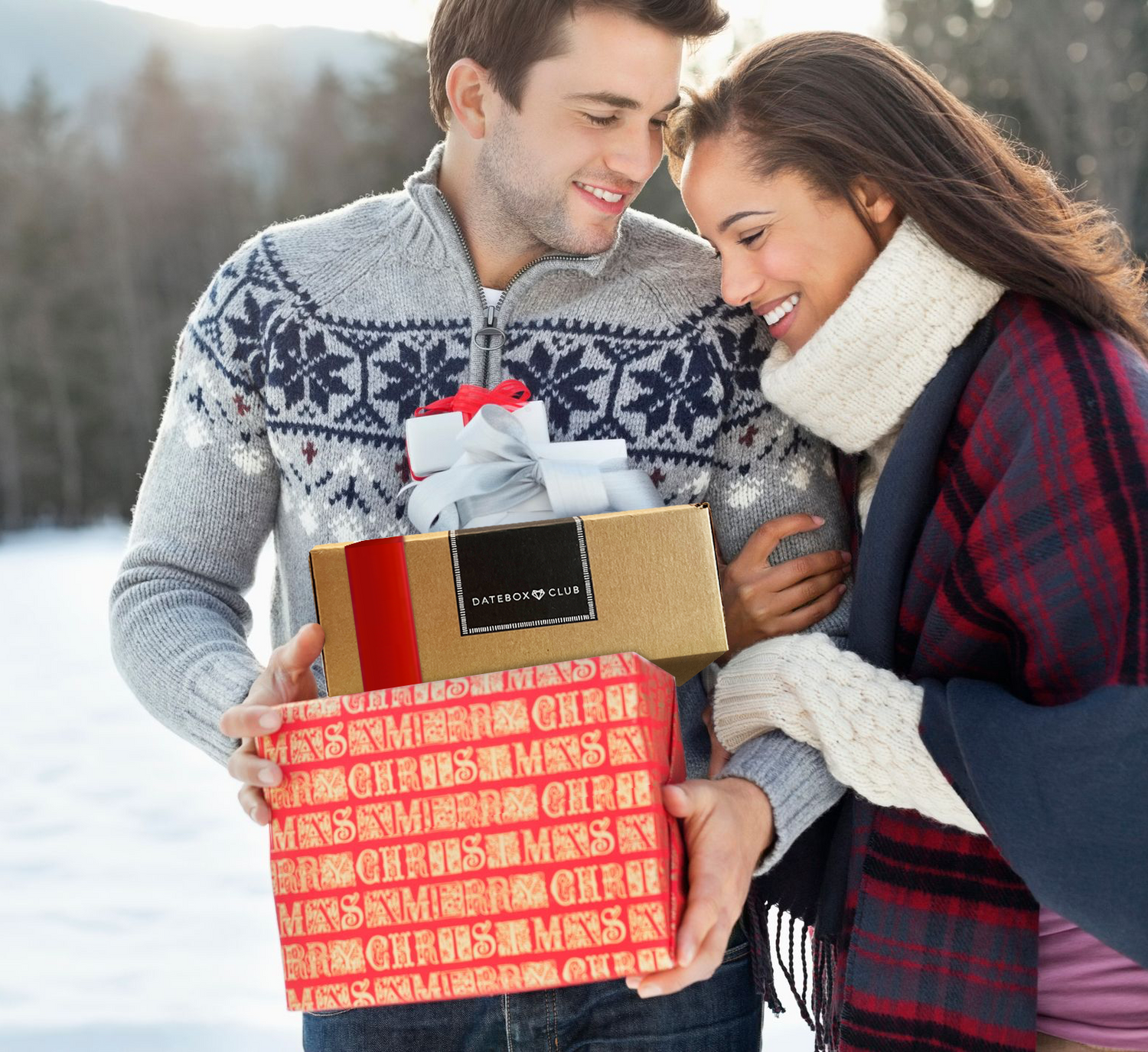 Couple with packages, date night box, Couples date night at home, words of affirmation